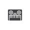 Electric keyboard vector icon