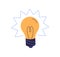 Electric lightbulb, glowing lamp. Lit light bulb, symbol of creative idea, solution, inspiration. Innovation, creativity