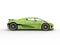 Electric lime green modern sports car - side view