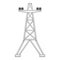 Electric line tower icon, gray monochrome style