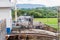 Electric locomotives, known as mules, guiding a container ship through Gatun Locks, part of Panama Cana