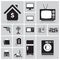 Electric Machine And House Icon Set