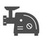 Electric meat grinder solid icon, Kitchen appliances concept, Meat mincer sign on white background, mincing machine icon