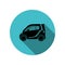 Electric mini car long shadow icon. Simple glyph, flat vector of transport icons for ui and ux, website or mobile application