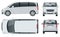 Electric Minivan with Premium Touches, Passenger Van or Minivan Car vector template on white background. MPV, SUV, 5