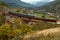 Electric motor unit on the bridge in the mountains