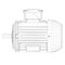 Electric motor wireframe made of black lines on a white background. Side view. 3D. Vector illustration