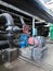 Electric motors driving water pumps at power plant