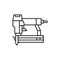 Electric nailgun color line icon. Pictogram for web page, mobile app, promo.