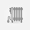 Electric Oil Filled Radiator Heater vector outline icon