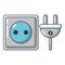 Electric outlet icon, cartoon style.