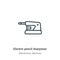 Electric pencil sharpener outline vector icon. Thin line black electric pencil sharpener icon, flat vector simple element