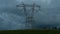 Electric pillar against the gloomy evening sky in McHenry, Maryland