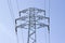 Electric pillar high voltage tower over