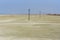 Electric pillars along Sambhar Salt Lake. India