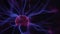 Electric plasma ball lamp. Tesla Coil experiment with electricity, plasma lamp close-up