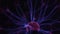 Electric plasma ball lamp. Tesla Coil experiment with electricity, plasma lamp close-up