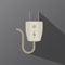 Electric plug icon in vector shape on a dark background