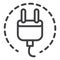 Electric plug line icon