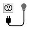 Electric plug outlet making a shocking face