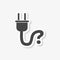 Electric plug sign sticker, Power energy symbol, simple vector icon