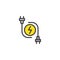 Electric plugs filled outline icon