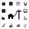 electric poles line to house icon. Set of energy icons. Premium quality graphic design icons. Signs and symbols collection icons f