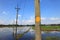 Electric poles and wires in the beautiful backwater locations