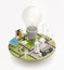 Electric Power Isometric Composition Icon