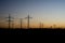 Electric power lines steel tower landscape sunset sunrise dawn silhouette 3