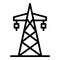 Electric power tower icon, outline style