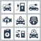 Electric powered car icon illustration