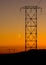 Electric Pylons at sunset in the Mojave desert