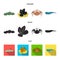 Electric ramp, mussels, crab, sperm whale.Sea animals set collection icons in cartoon,black,flat style vector symbol