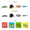 Electric ramp, mussels, crab, sperm whale.Sea animals set collection icons in cartoon,flat,monochrome style vector