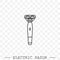 Electric razor line, linear vector icon. electric shaving machine symbol. Rotary shaver, electric