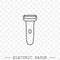 Electric razor line, linear vector icon. electric shaving machine symbol. Rotary shaver, mesh