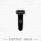 Electric razor vector icon. electric shaving machine symbol. Rotary shaver, mesh razor