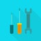 Electric repair kit icon, flat style
