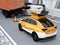 Electric rescue SUV released drone to recording car accident on highway