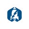 Electric rocket vector logo design.