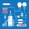 Electric scheme with light bulbs, batteries and