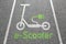 Electric scooter e-scooter lane path road sign eco friendly green mobility city transport