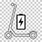 Electric scooter icon, urban flat eco friendly transport, vehicle vector illustration