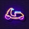 Electric scooter neon sign. Urban transport concept.