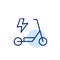 Electric scooter. Smart eco-friendly urban transportation. Pixel perfect, editable stroke icon