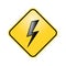 Electric Shock Caution Sign on Yellow Diamond Board