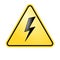 Electric Shock Caution Sign on Yellow Triangle Board