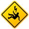 Electric shock yellow caution sign