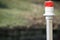 Electric signal lantern on the river water canal, beacon for the boats